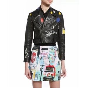 Alice and Olivia x Basquiat "Riley A-line Mini Skirt"